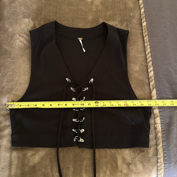 Free People rare lace-up black vest - Picture 7 of 8